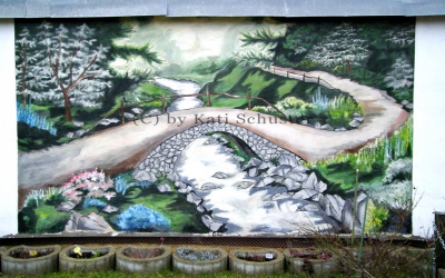 Wandbild Brücke